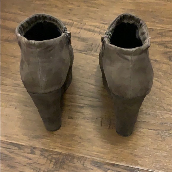 Aldo Brown-Grey Wedge Heel Booties - Picture 3 of 4